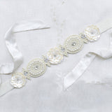 Ruche & Hues Medallion Olivia Embellished Belt Ivory - Pret A Mode - 1
