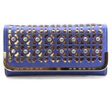 Blue & Gold Cutout Crystal Wristlet Wallet - Pret A Mode - 1