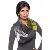 Mixed Silk Infinity Scarf in Black and White - Pret A Mode - 1