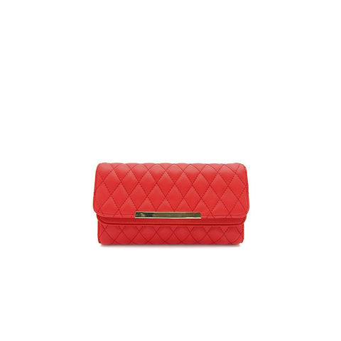 Red & Metallic Quilted Wallet - Pret A Mode - 1