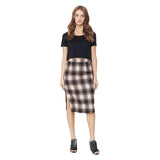 Margo Plaid Pencil Skirt - Pret A Mode - 1