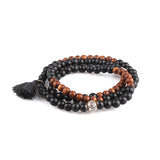 Bian stone and scented wood wrap bracelet - Pret A Mode - 2