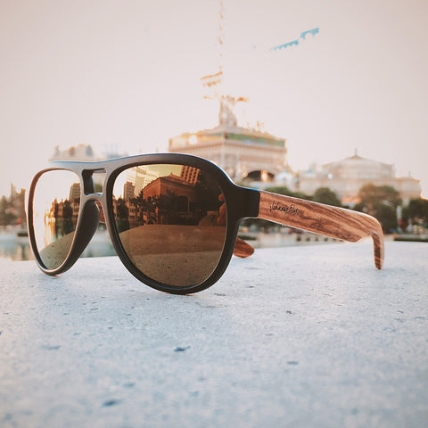 Fighter Zebrawood Sunglasses - Pret A Mode - 1