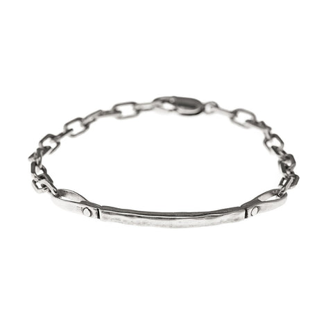 Curved Bar Bracelet - sterling silver - Pret A Mode - 1