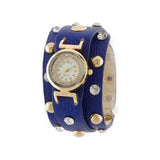 Royal Blue & Gold Crystal Belt Statement Watch - Pret A Mode - 1