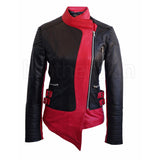 Women Brando Black Pink Leather Jacket - Pret A Mode - 1