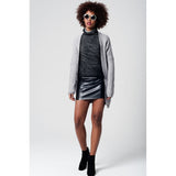 Light gray knit cardigan with front pockets - Pret A Mode - 4