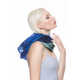 Mixed Silk Infinity Scarf in Royal blue - Pret A Mode - 3