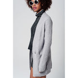 Light gray knit cardigan with front pockets - Pret A Mode - 3