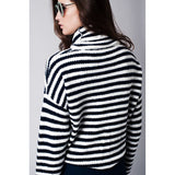 Cream striped roll neck sweater - Pret A Mode - 2