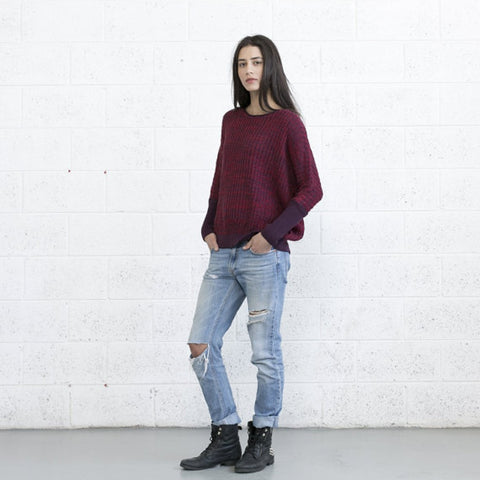 Multi colored sweater - Red Purple. - Pret A Mode - 1