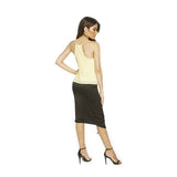 Crepe skirt ,with slit on front - Pret A Mode - 3