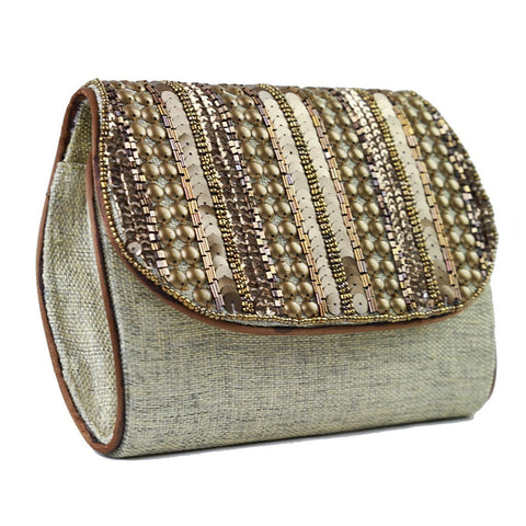 Circuit Structured Clutch in Copper/Natural - Pret A Mode