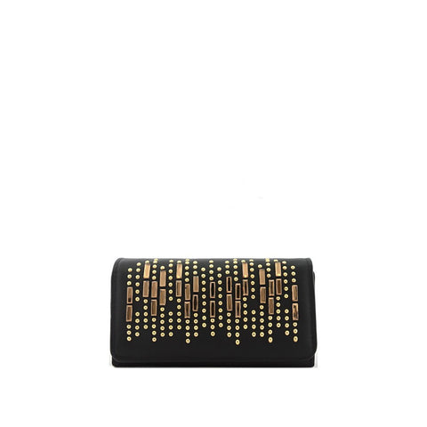 Black & Gold Studded Wallet - Pret A Mode