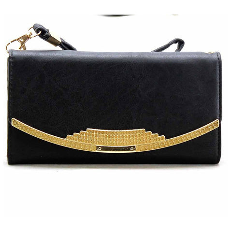 Black & Gold Stone Wristlet Wallet - Pret A Mode - 1