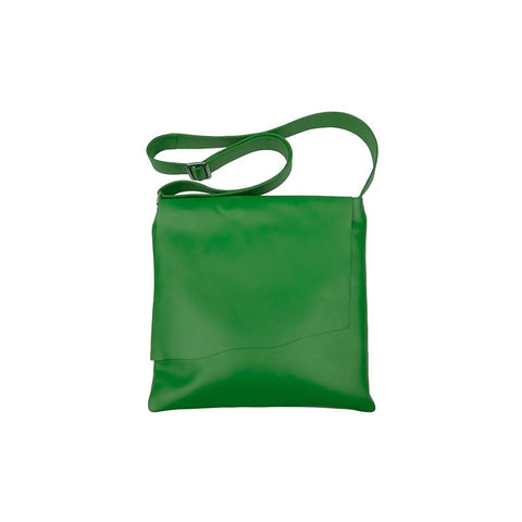 Large Leather Rawhide Flap Crossbody Bag - Emerald Green - Pret A Mode