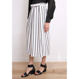 Stripe Chiffon Crop Pants - Pret A Mode - 3