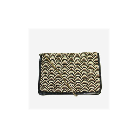 Beaded Flapover Crossbody - Abstract Wave - Pret A Mode - 1