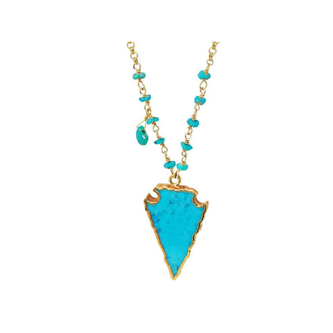 Turquoise Arrowhead Necklace - Pret A Mode - 1