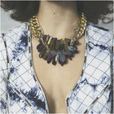 Rocked Up Necklace (Sapphire Blue) - Pret A Mode - 4