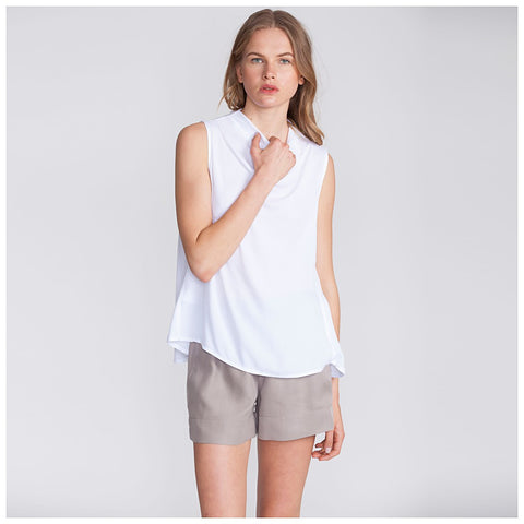 White cowl neck blouse - Pret A Mode - 1