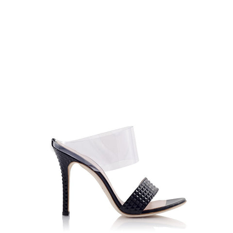 PRINCIPESSA Pyramid Leather and PVC Mule - Pret A Mode - 1