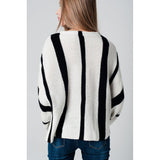 Cream striped sweater with belled sleeves - Pret A Mode - 3