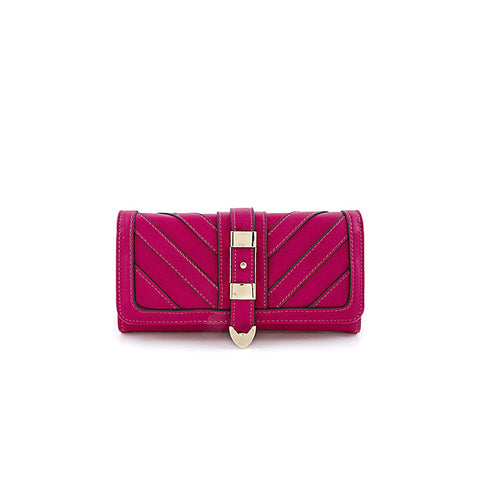 Pink Chevron Buckle Wallet - Pret A Mode