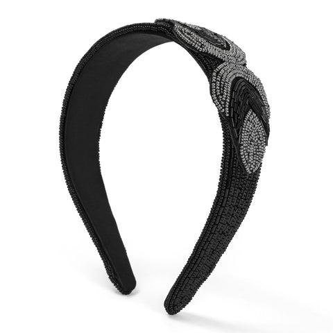 Coral Cora Beaded Hairband Black/Grey - Pret A Mode - 1