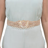 Ruche & Hues Cherry Charlotte Embellished Belt Champagne - Pret A Mode - 2