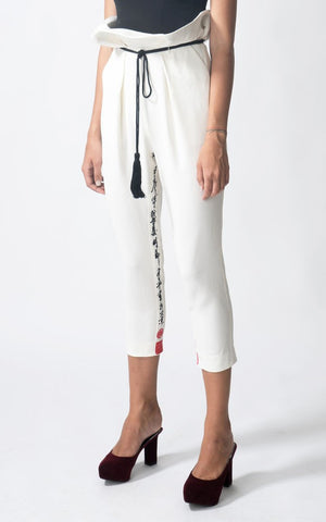 Paper Bag Pants Calligraphy Print - Pret A Mode - 1