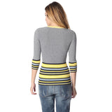 Knitted pullover in rib with stripes - Pret A Mode - 2