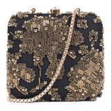 Ruche & Hues Vintage Rust Minaudière Black/Gold - Pret A Mode - 2