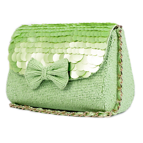 Ruche & Hues Candy Glow Beaded Baguette Green - Pret A Mode - 1