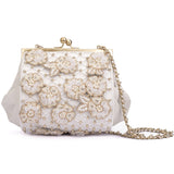 Ruche & Hues Floral-Kiss Embellished Minaudière Ivory - Pret A Mode - 4