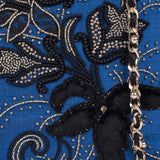 Ruche & Hues Royal Floral Silk Messenger Blue/Gold - Pret A Mode - 3
