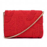 Ruche & Hues Abstract Beaded Baguette Red - Pret A Mode - 3