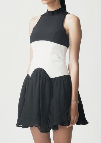 Black and White Mini Dress