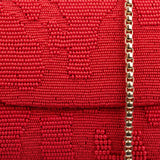 Ruche & Hues Abstract Beaded Baguette Red - Pret A Mode - 4
