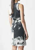 Ink Print Crop Top Dress