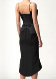 Black Strap Midi Dress