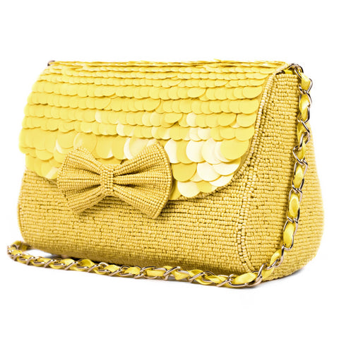 Ruche & Hues Candy Glow Beaded Baguette Yellow - Pret A Mode - 1
