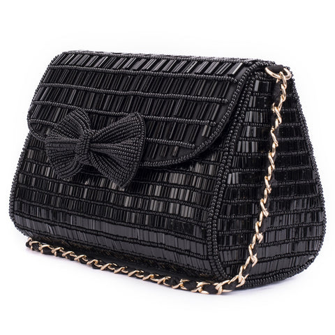 Ruche & Hues Pretty Forever Beaded Baguette Black - Pret A Mode - 1