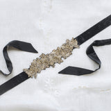 Ruche & Hues Mason Black Embroidered Belt Black/Gold - Pret A Mode - 1