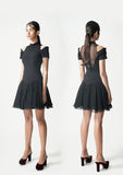 Black Open Shoulder Mini Dress