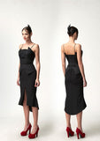 Black Strap Midi Dress