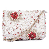 Ruche & Hues Red Splash Crystal Slingbag White/Red - Pret A Mode - 2