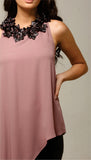 Asymmetric top with faux leather flowers - Pret A Mode - 2