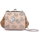 Ruche & Hues Butterfly-Kiss Embellished Minaudière Beige - Pret A Mode - 2