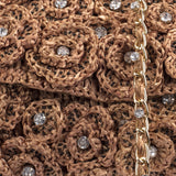 Ruche & Hues Floral Crystals Raffia Baguette Gold - Pret A Mode - 4